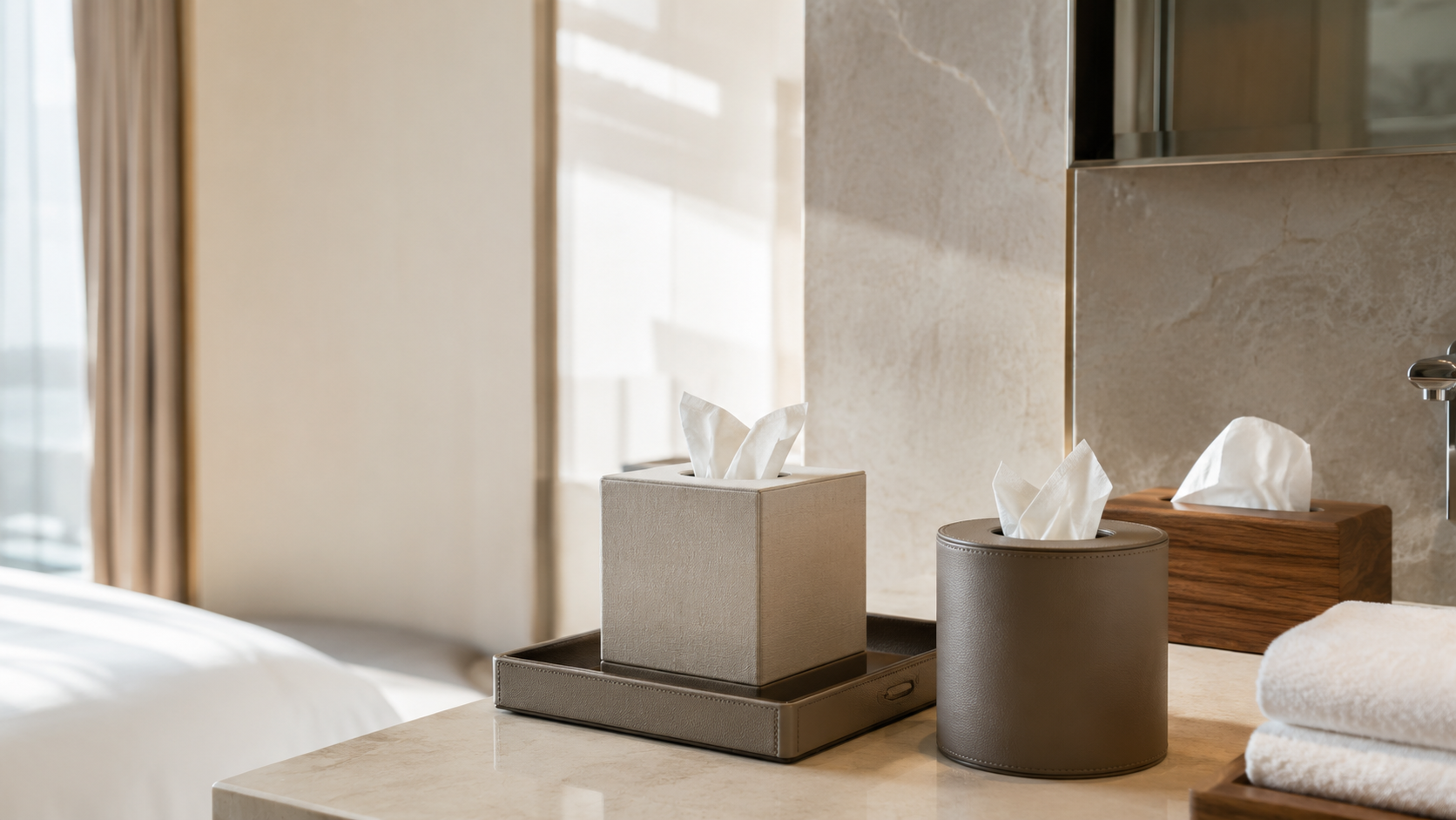 DITE tissue boxes for hospitality environments